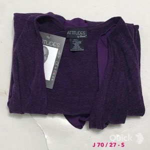 sz S - NWT Attitudes By Renee Purple Brushed Knit Cardigan